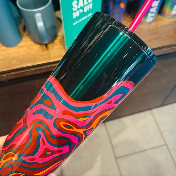 Starbucks Granite Pattern Stainless Cup Tumbler 24oz Ombré Swirl High Gloss 2023 - Picture 7 of 11